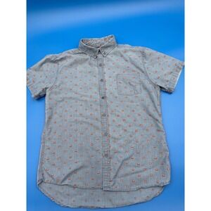 San Francisco Work Shirts Mens Button Up Short Sleeve‎ Fox Print Slim Fit